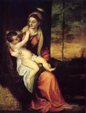 Maria mit dem Christuskind Tizian Ölgemälde